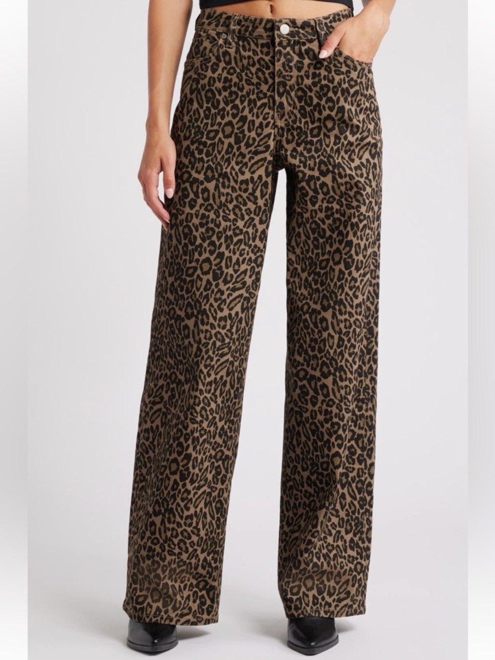 Leopard Baggy Wide Jeans PTCL